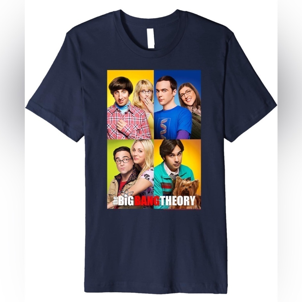 NWOT- The Big Bang Theory Group Box Shot T-Shirt   COLOR: Navy Blue